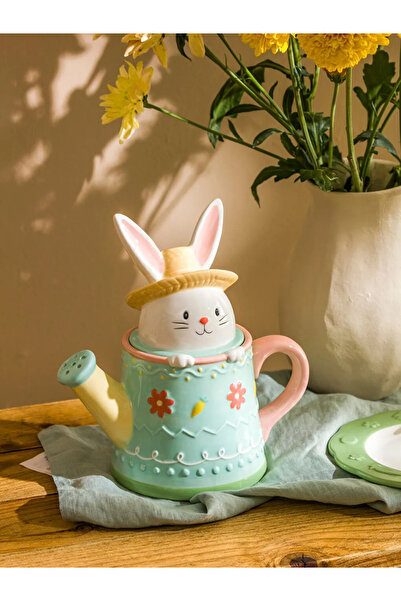 LC Waikiki إبريق شاي سيراميك على شكل أرنب مختلط من إل سي دبليو هوم، 690 مل