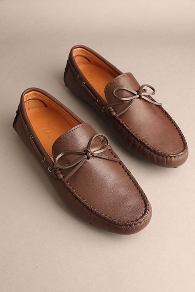 Gondol Men's Genuine Leather Classic Loafer Brown 41 Model
