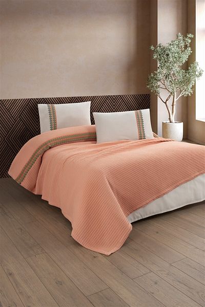 Sevim Tivoli Double 4-Piece Pool Pique Set - Dowry & Gift Pique - Valerie-Apricot