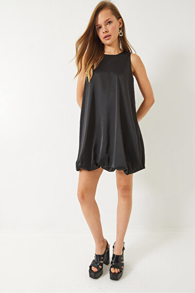 Bianco Lucci Γυναικείο φόρεμα με σατέν μπαλόνι με ελαστική φόδρα 70303 60283006