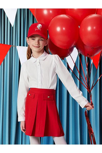 LC Waikiki Cămașă pentru fetiță cu dantelă albă LCW Kids