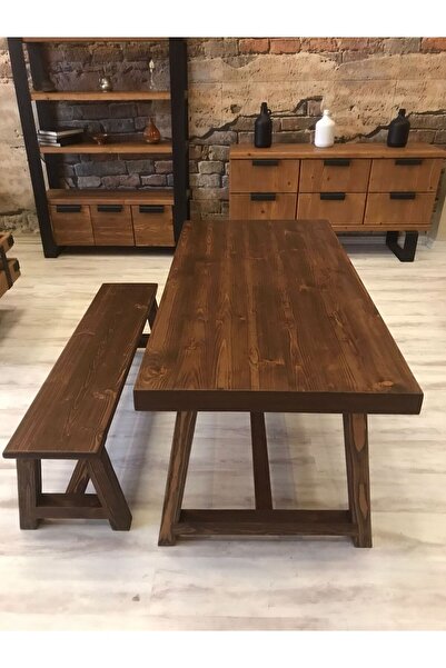 NTCollection Ntconcept Farmlife Doğal Ahşap Masif Yemek Masası (85X220CM)