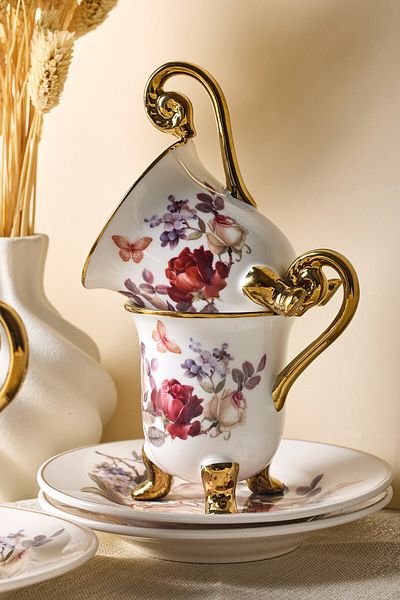 Perotti Porcelain Rose Garden 6 Personality Coffee Cup