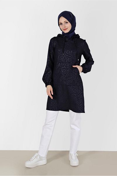 Alvina PATTERNED POCKET HOODED TUNIC 42368
