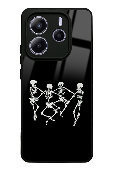 Spoyi حافظة هاتف لامعة بتصميم هيكل عظمي راقص لهاتف Xiaomi Redmi Note 14 4G