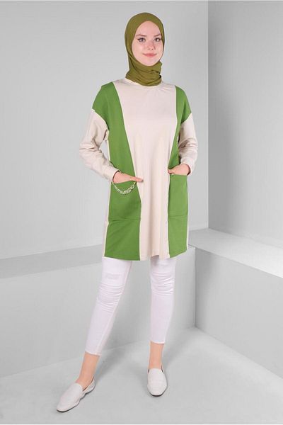 Alvina Αλυσίδα Λεπτομερής Φόρμα Φόρμας Color Block - 43561