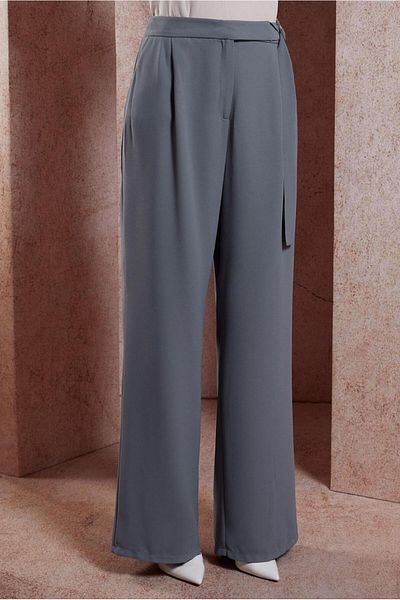 Alvina Pantaloni din crep - picior lat, model 70602