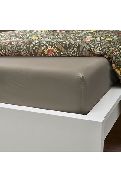 IKEA ULLVIDE Grey-Beige Fitted Sheet 90x200 cm – Soft, Breathable & Durable Bedding
