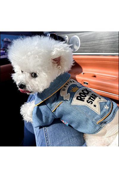 Silpus Stylish Denim Jacket for Small Breed Dogs