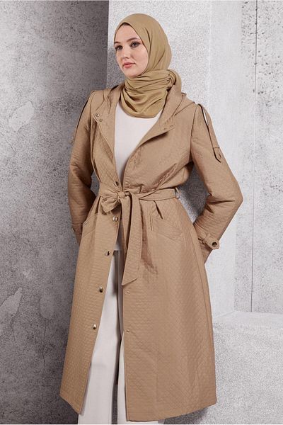 Alvina Birded Quilted Trench Coat 10916
