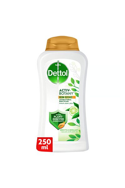 Dettol Activ-botany Shower Gel & Body Wash, Green Tea & Bergamot Scent, 250ml