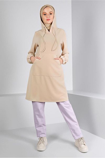 Alvina Μανσέτες Elastic Hooded Tunic 43416