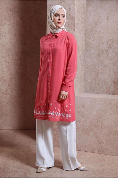 Alvina EMBROIDERY DETAIL BUTTONED TUNIC 43807