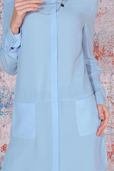 Alvina Collar Detailed Front Short Back Long Tunic 4925