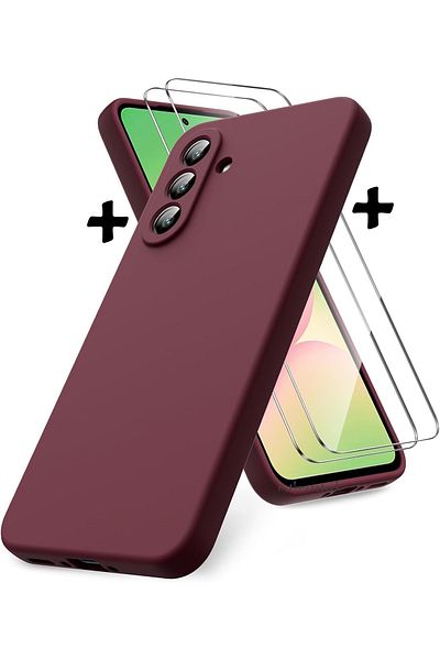 m.tk moveteck Samsung Galaxy A36 Case with Camera Protection Soft Color Matte Silicone + 9H Screen Protector Glass 2in1 Set