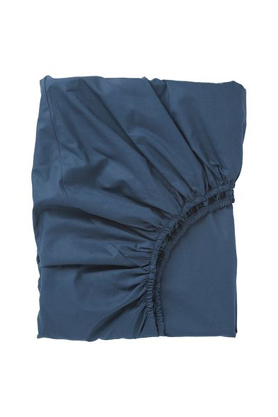 IKEA ULLVIDE Fitted Sheet, Dark Blue – Soft & Breathable, 90x200 cm | IKEA