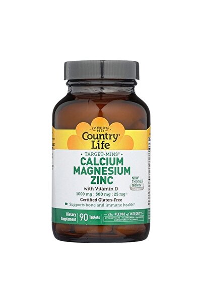 COUNTRY LIFE أقراص الكالسيوم والمغنيسيوم والزنك 90 قرصًا