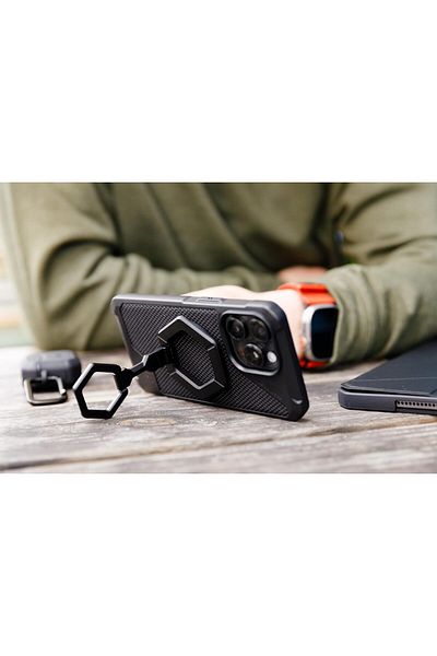 Urban Armor Gear Magnetic Phone Holder Ring Grip MagSafe compatible adjustable Kickstand Titanium