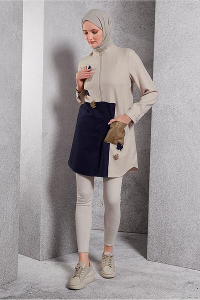 Alvina 45105 Model Color Blocked Tunic
