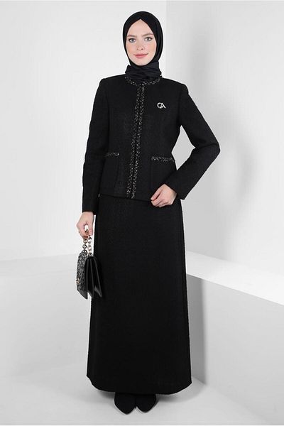Alvina Σετ Tweed με Λεπτομέρεια Καρφίτσας και Φούστα 30403