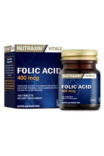 Nutraxin Vitals Folic Acid 400mcg 100 Tabs