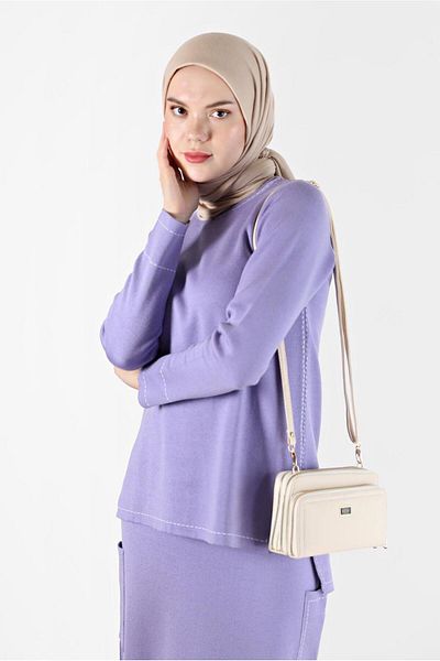 Alvina STITCH DETAILED DOUBLE SKIRT Knitwear Suit 42083