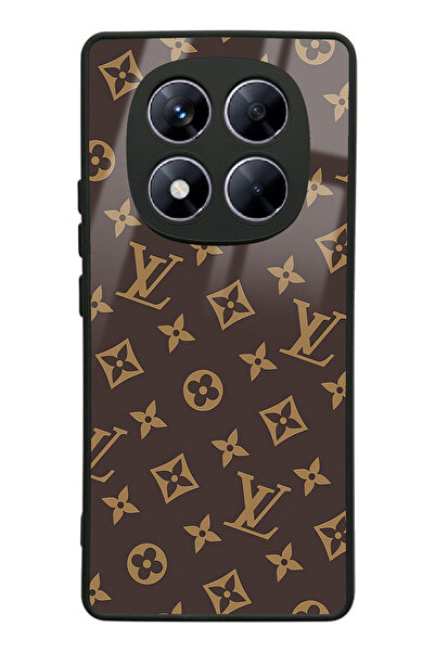 Spoyi Xiaomi Redmi Note 14 Pro 5G Kahverengi LV Tasarımlı Glossy Telefon Kılıfı