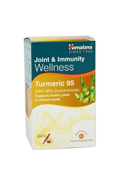 Himalaya Since 1930 Herbals Turmeric 95 Herbal Veggie Caps, Curcumin, 60 Capsules