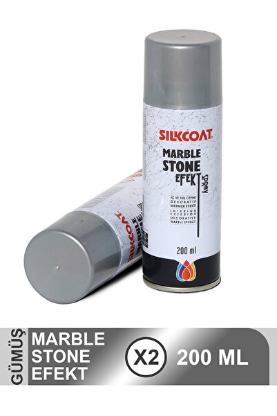 Silkcoat Marble Stone Efekt - Sprey Mermer Efekti - Gümüş - 2'li set - 2 × 20...