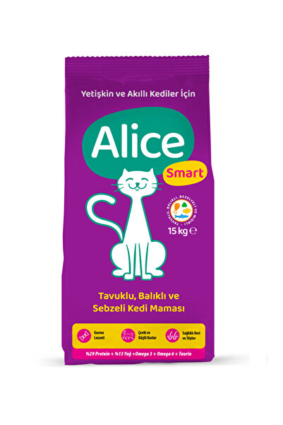 Alice Smart Balıklı Ve Tavuklu 15 Kg Yetişkin Kuru Kedi Maması