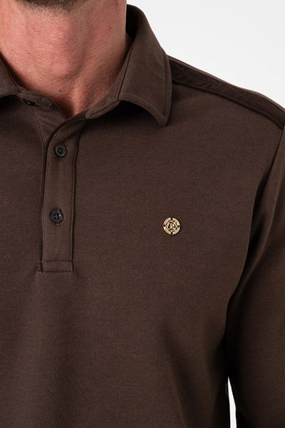 Tony Montana Πολυτελές μονόχρωμο φούτερ Polo με κουμπιά SW-1094