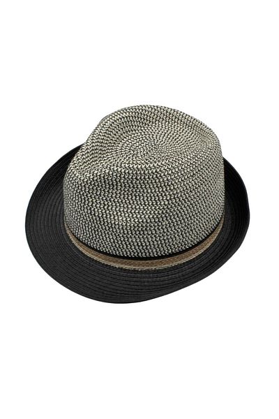 BM GİFT DESİGN Men's gray and black beach hat