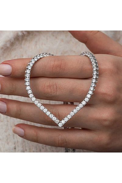 Skygo Silver V Model Waterway Women Necklace
