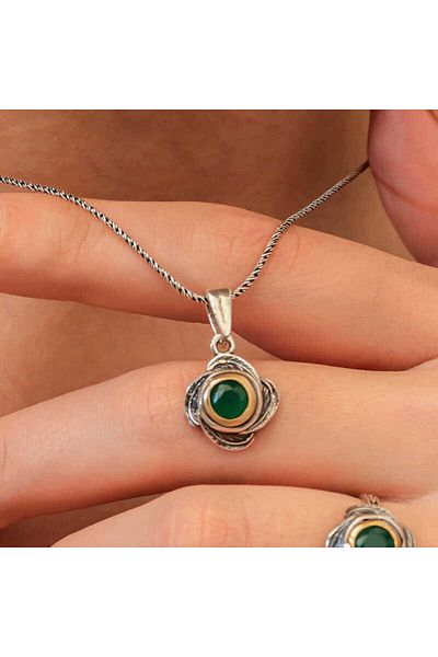 Skygo Silver Flower Patterned Authentic Women's Necklace
