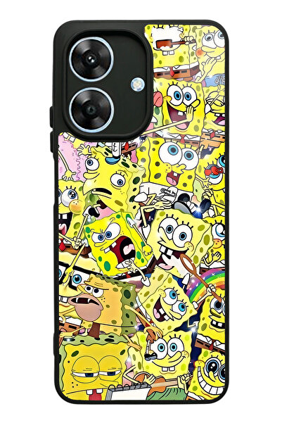 Spoyi Oppo Realme Note 60 Sünger Bob Tasarımlı Glossy Telefon Kılıfı
