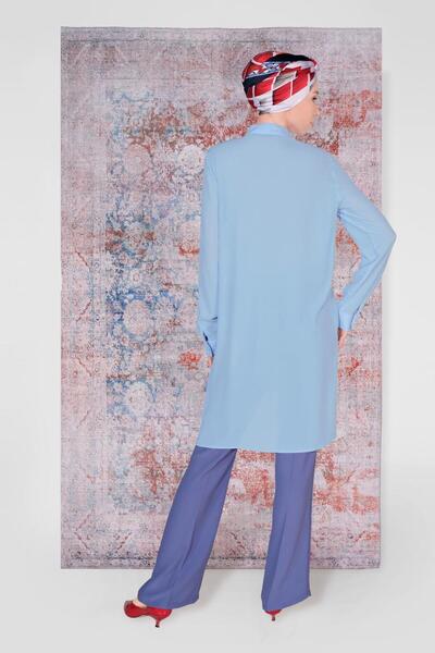 Alvina Collar Detailed Front Short Back Long Tunic 4925