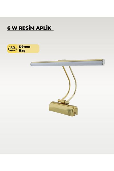 AC AYDINLATMA 6500k WhIte LIght - 6w Gold Flute Sconce