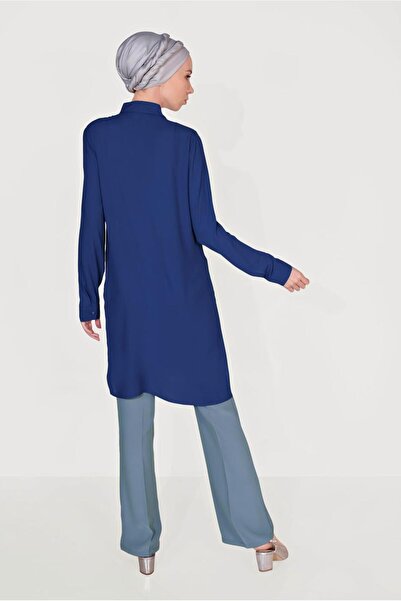 Alvina Collar Detailed Front Short Back Long Tunic 4925