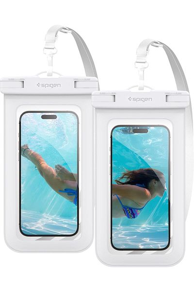 Spigen Universal Waterproof Phone case [2 Pack] IPX8 Pouch A601 - White
