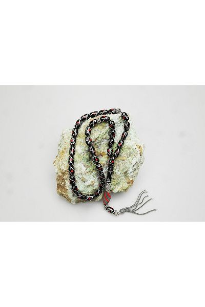 Skygo Oltu Stone Capsule Cut Fountain Red Processing Rosary