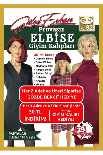 Dilem Yayınevi Güler Erkan No:92 Provasız Elbise Giyim Kalıpları