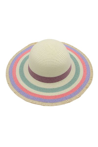 BM GİFT DESİGN Women's beach hat, nature, multi-colored circles