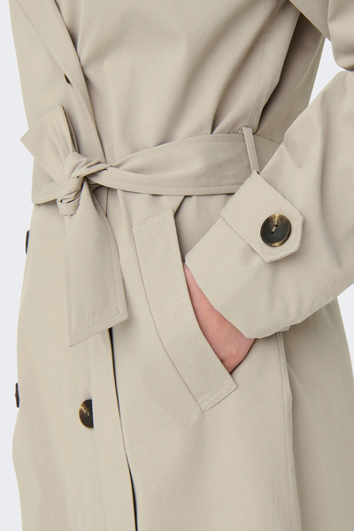 ONLY Only Kadın Onleja Belden Bağlamalı Düğmeli Trençkot 15336402 Bej