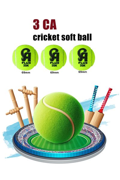 Generic CA Plus 20K Cricket Soft Ball Pack of 3 Practice Training