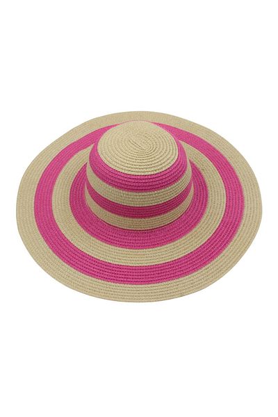 BM GİFT DESİGN Women's beach hat nature pink stripes