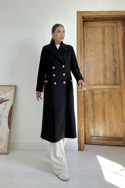 Kokosh moda Black Pocket Chain Coat