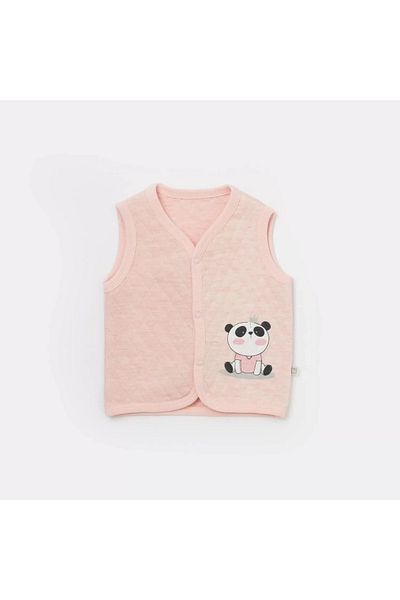 Bibaby Live Pandas Quilted Vest Pink