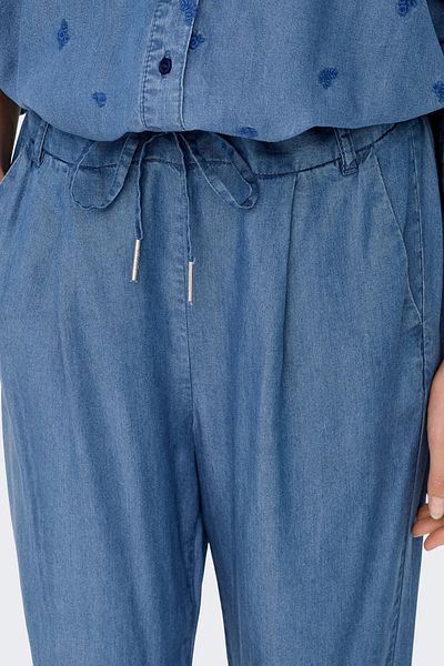 ONLY Pantaloni de damă Onlpoptrash cu talie și detaliu de buzunar 15342874 Albastru