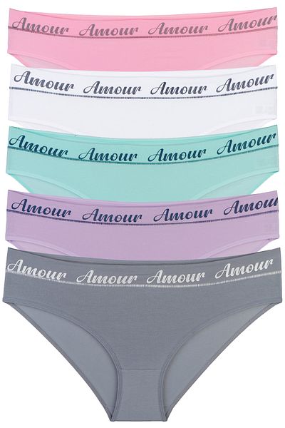 Nicoletta Βαμβακερό γυναικείο εσώρουχο Lycra - Πακέτο 5 Mixcolor