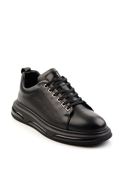 Bambi Black Leather Men's Sneaker E 01080257903
